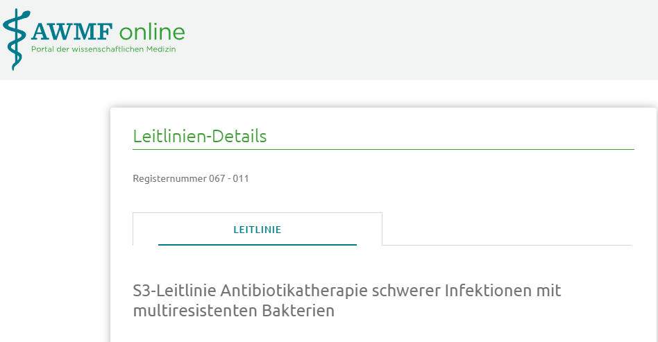 Neue S3 Leitlinie Antibiotikatherapie..